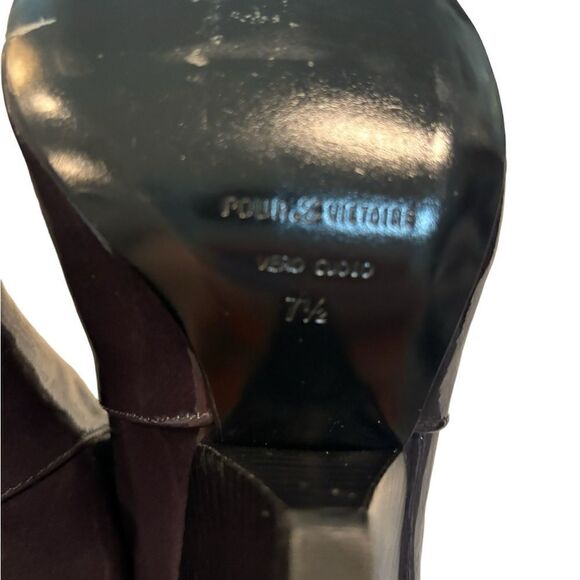 Pour La Victoire Glossy Black wedge booties - Picture 3 of 5